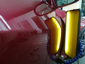 Ремонт вмятины Mercedes benz кабриолет